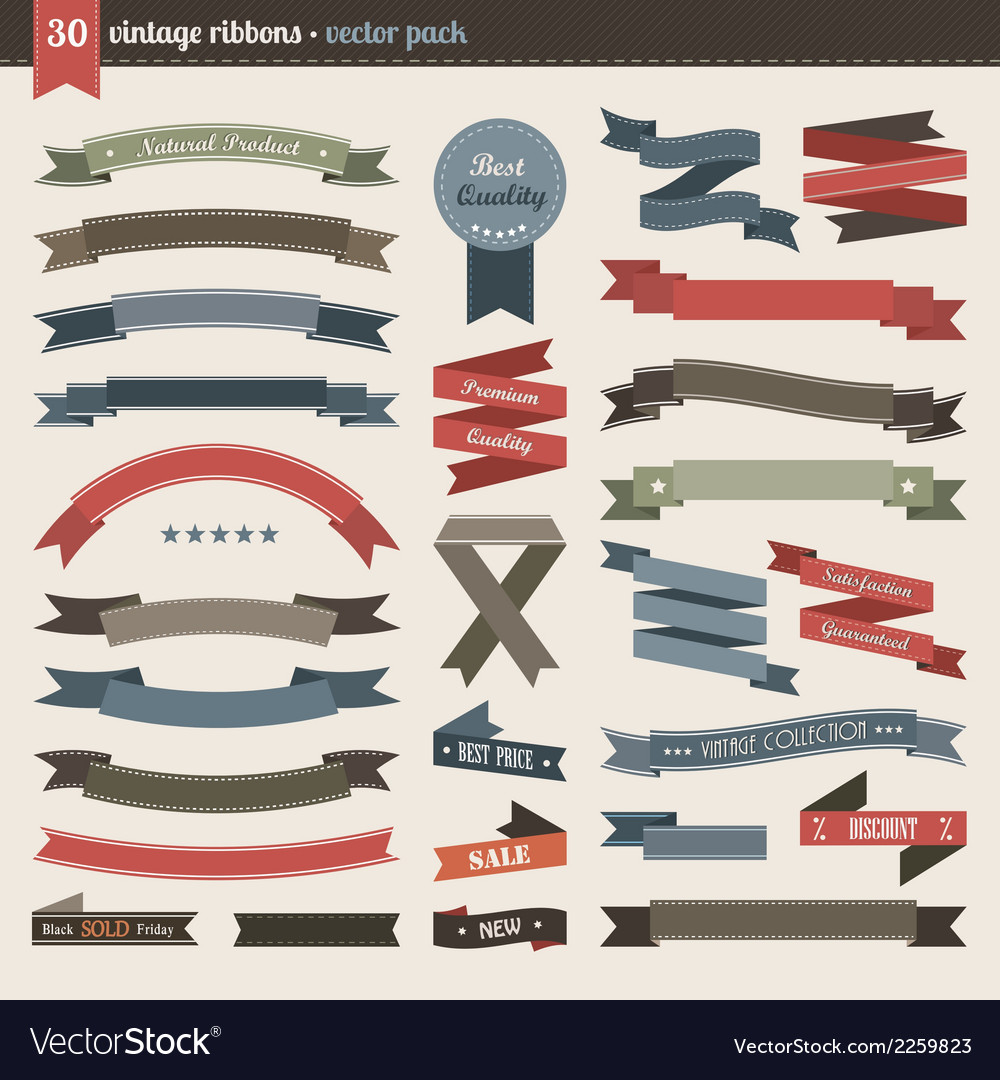 Ribbons pack Royalty Free Vector Image - VectorStock