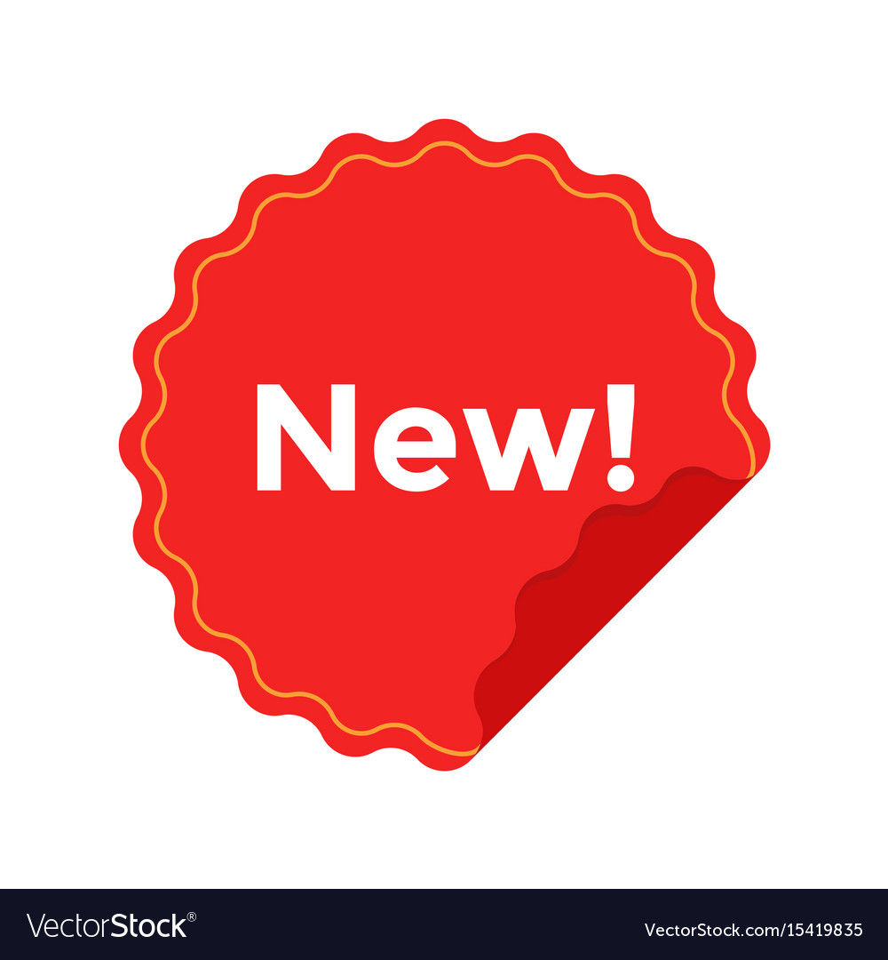 Red badge flat icon with text new for apps and Royalty ...