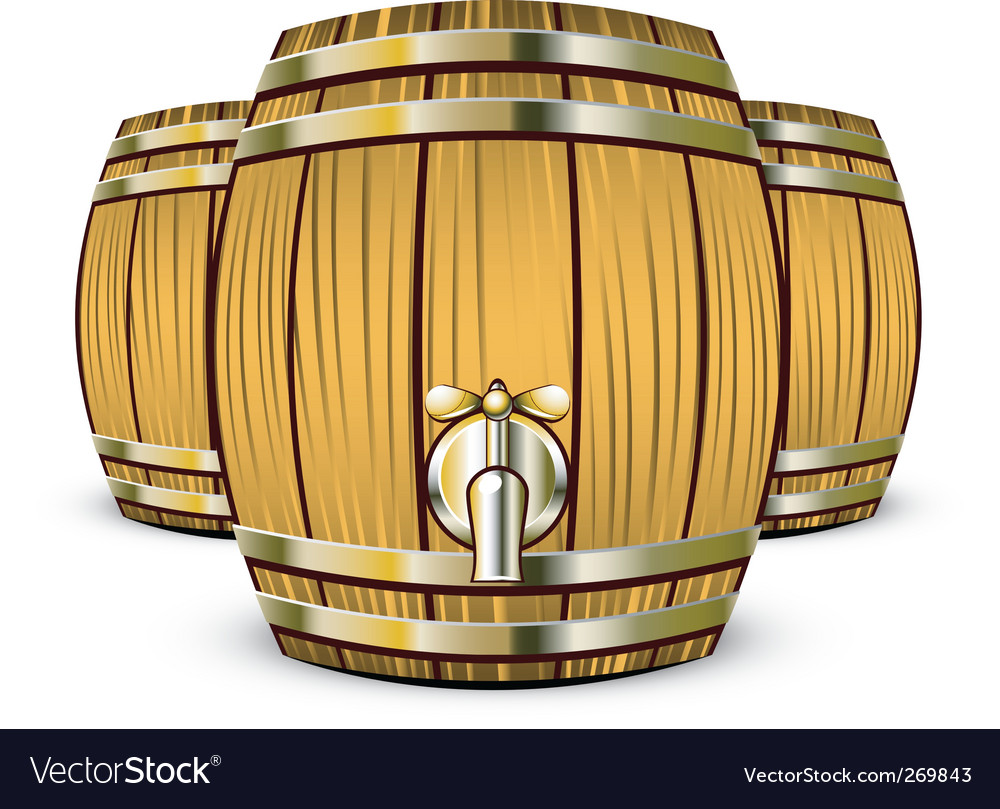 Wine barrels Royalty Free Vector Image VectorStock