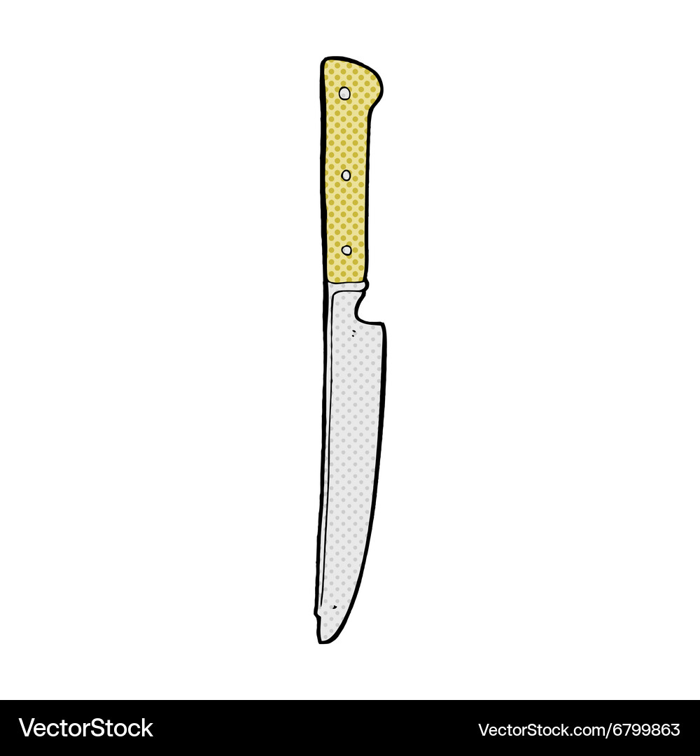 Comic cartoon kitchen knife Royalty Free Vector Image