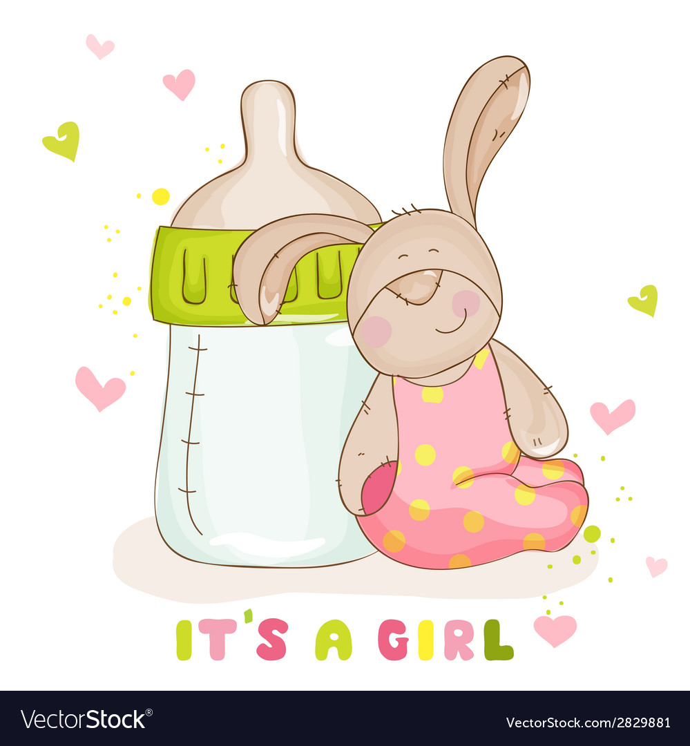 Download Baby Arrival Card - Cute Baby Bunny Royalty Free Vector