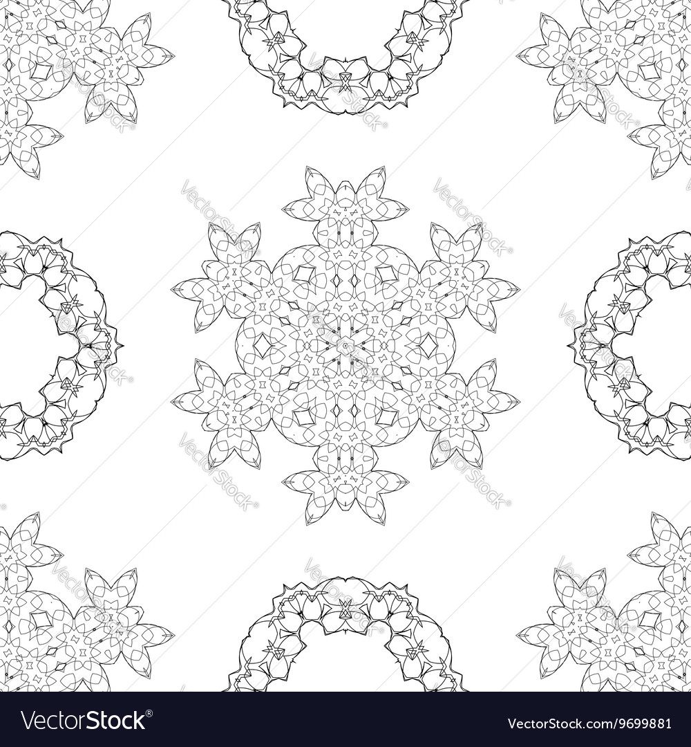 Seamless pattern set rosettes Royalty Free Vector Image