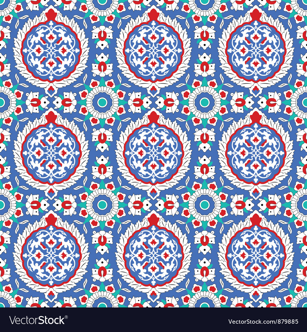 Blue and red Islamic ornaments small Royalty Free Vector