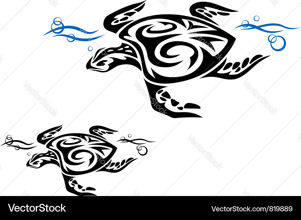 Tribal Turtle Patterns Royalty Free Vector Image