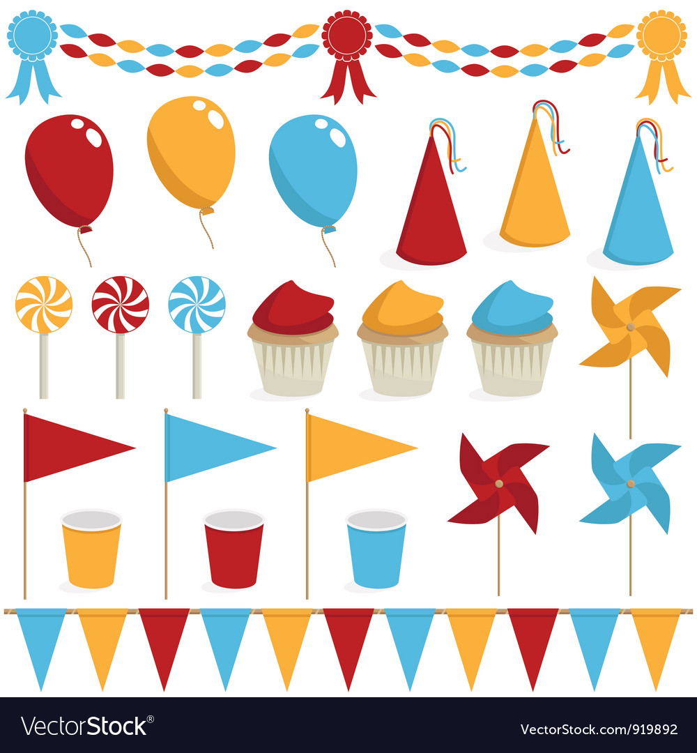 Party Decorations Royalty Free Vector Image VectorStock