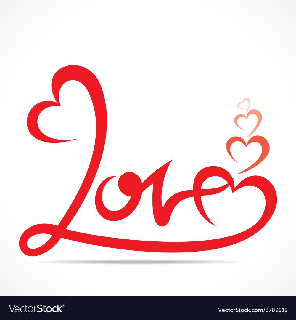 Download Creative typography of love design Royalty Free Vector Image