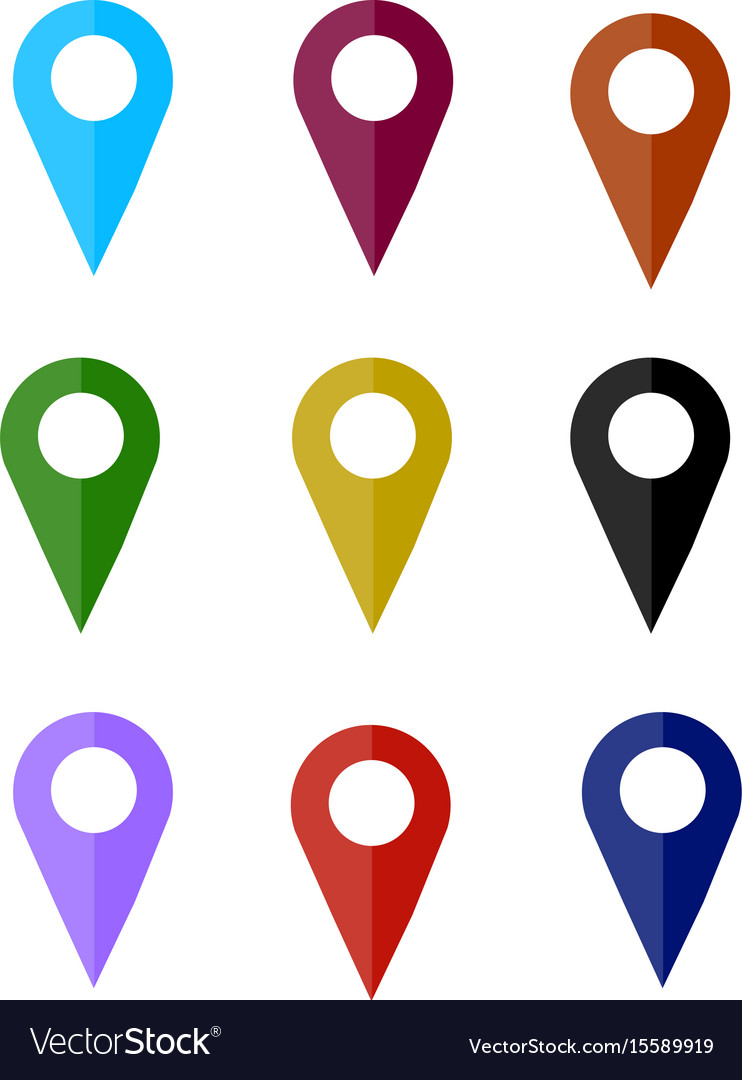 Map pin icon flat design Royalty Free Vector Image