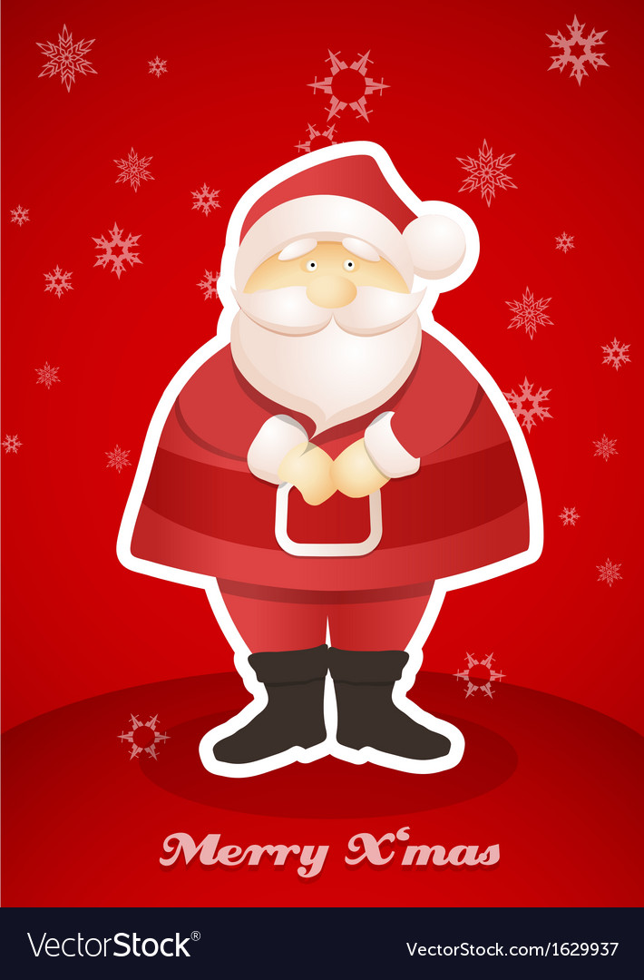 Standing Santa postcard Royalty Free Vector Image