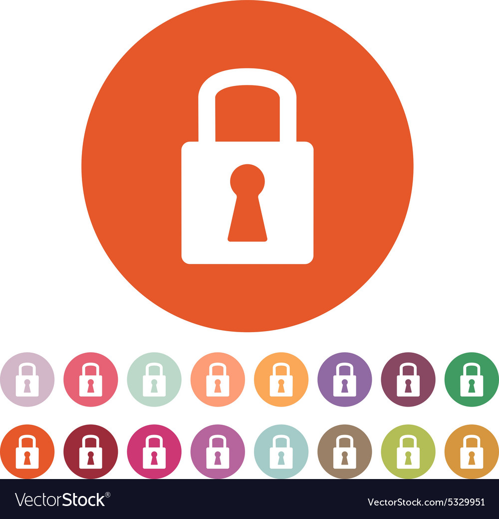 The lock icon Lock symbol Flat Royalty Free Vector Image