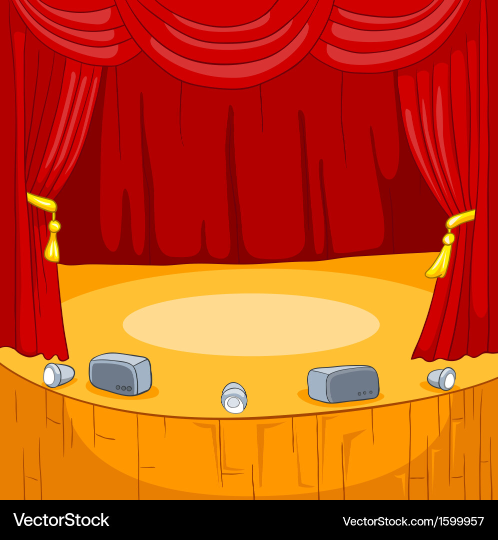 Theater Stage Cartoon Royalty Free Vector Image