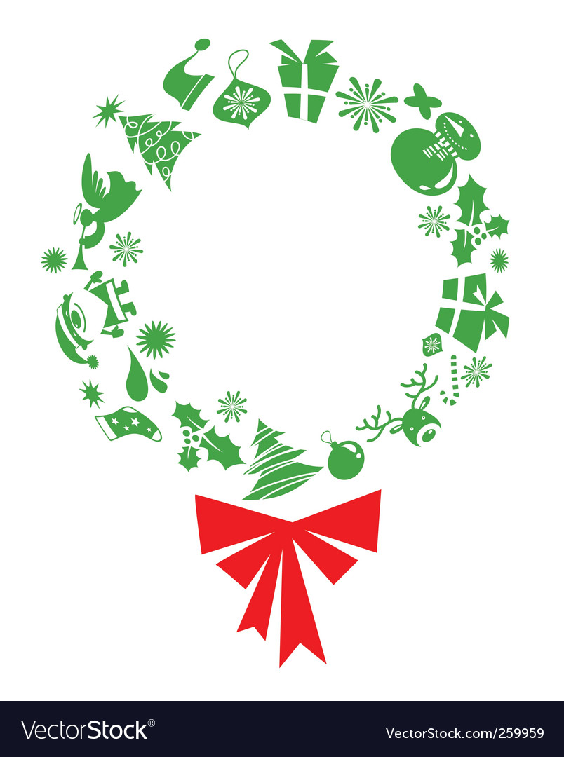 Download Christmas wreath Royalty Free Vector Image - VectorStock