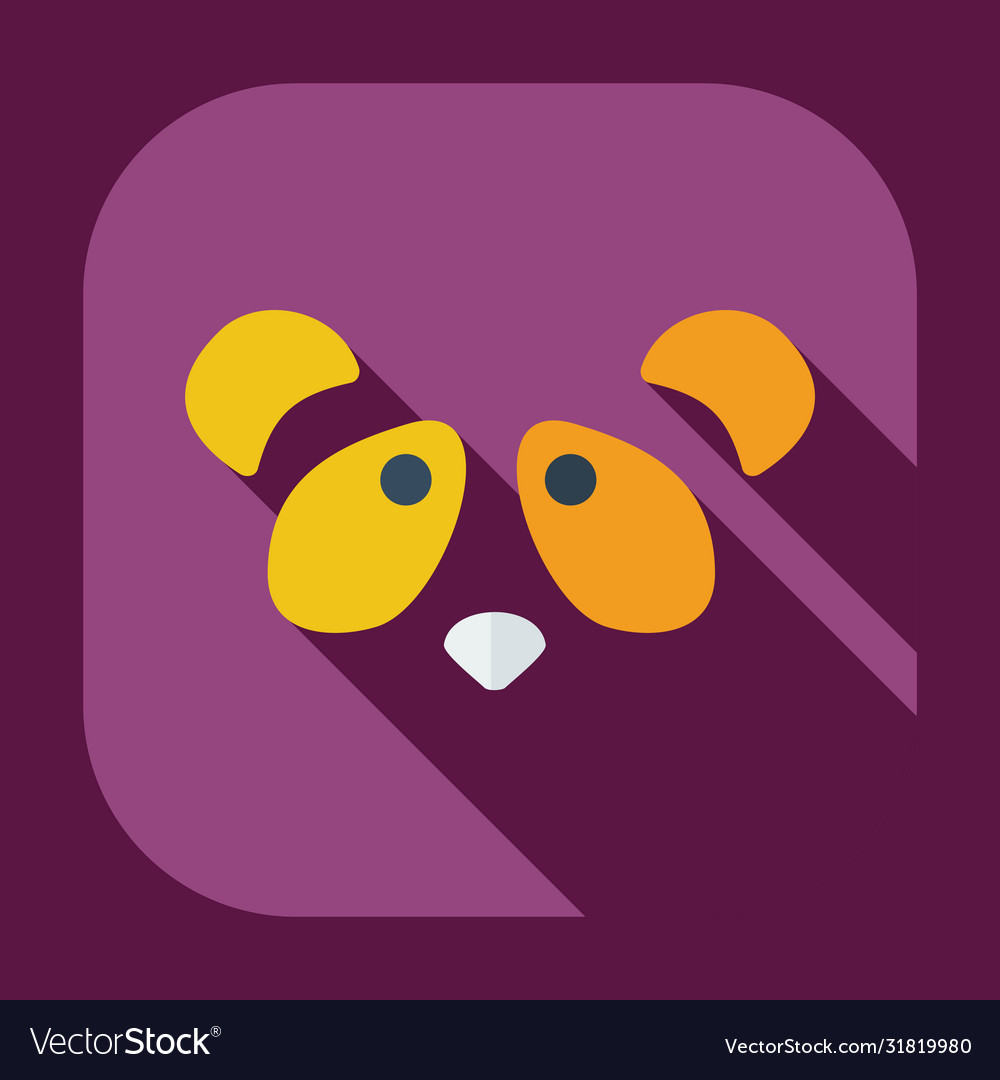 Flat modern design with shadow icons pandas Vector Image