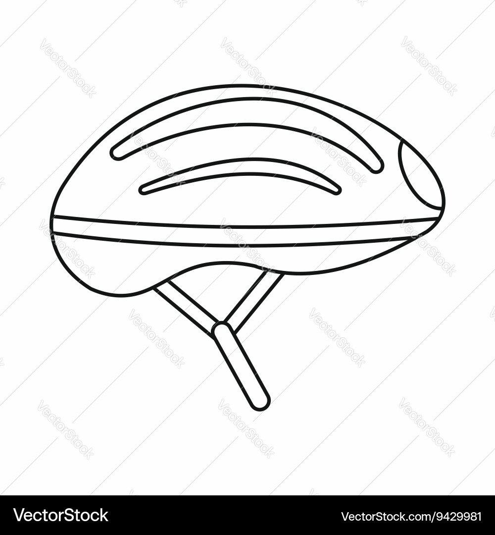 Bicycle helmet icon outline style Royalty Free Vector Image