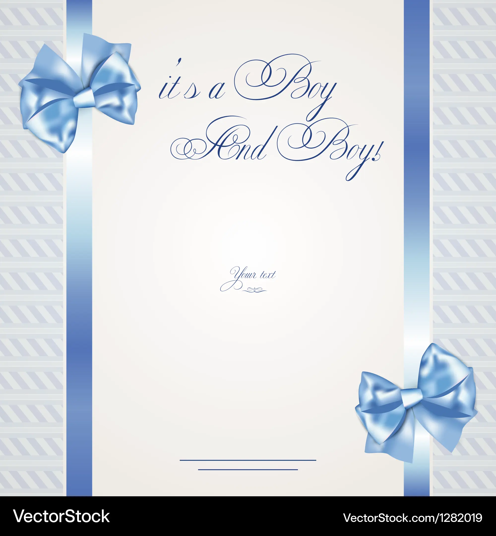 Baby boy announcement card of twins Royalty Free Vector