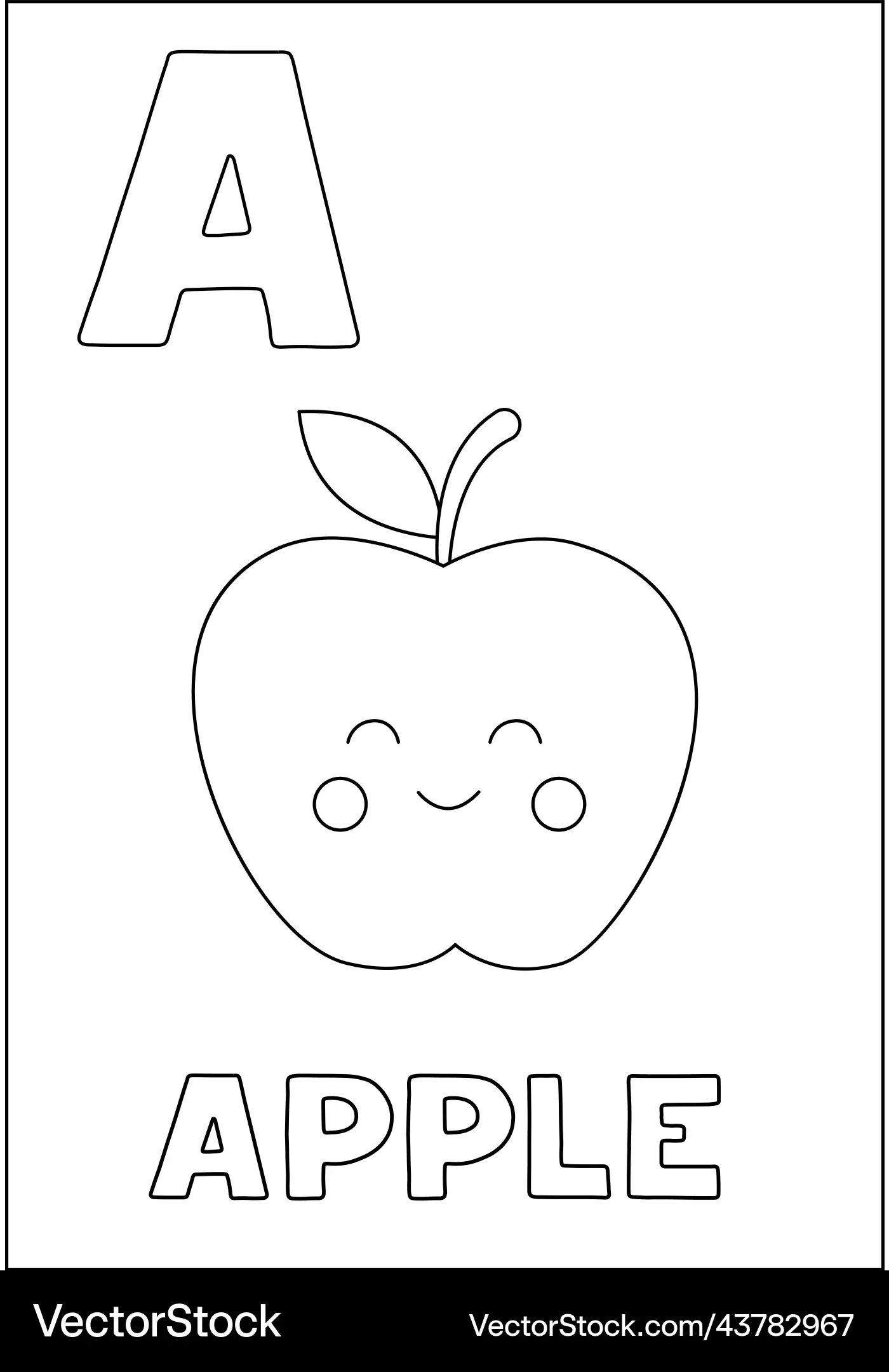 black-and-white-alphabet-flashcard-for-children-vector-image