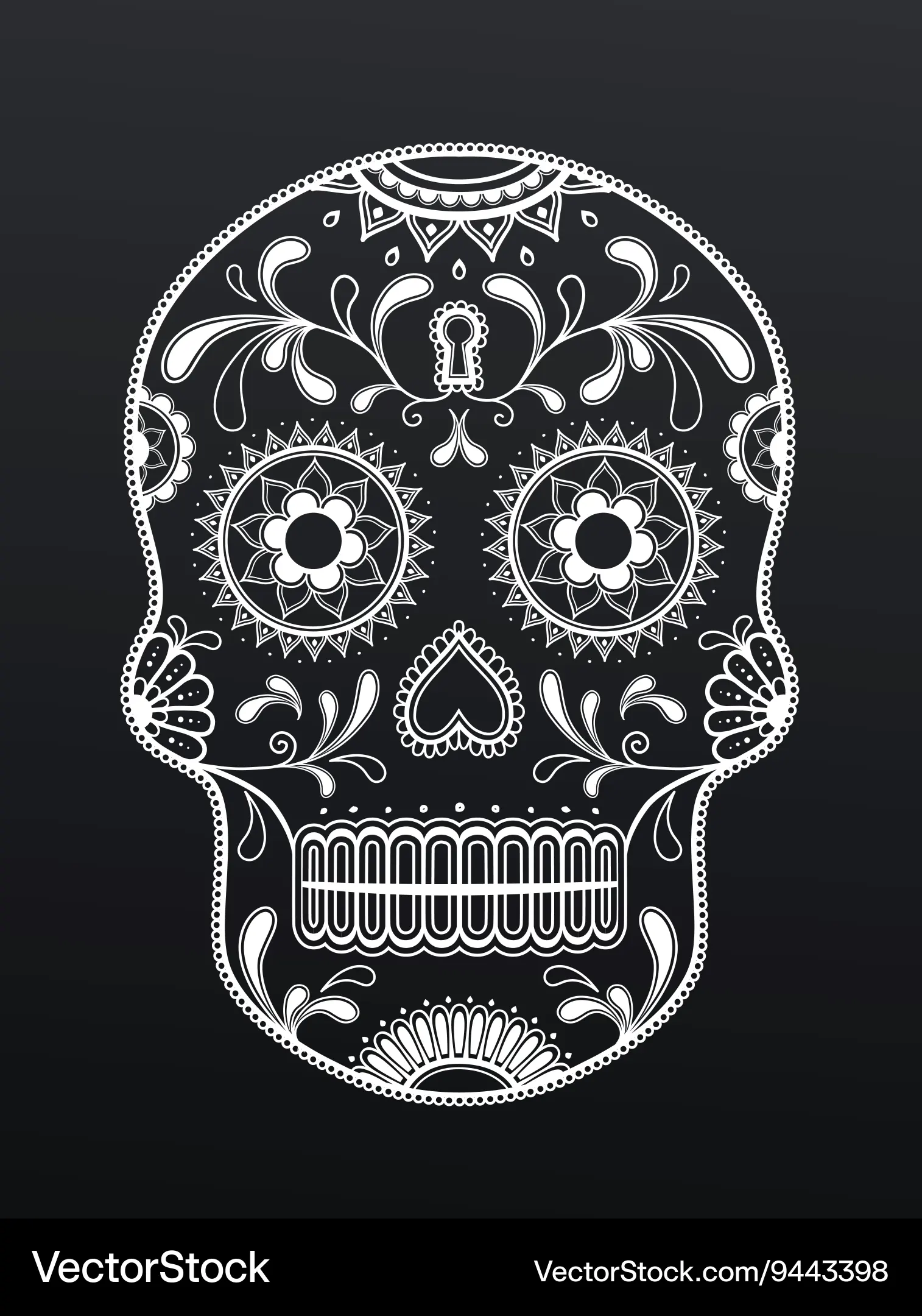 Blank and white sugar skull day of the dead Vector Image