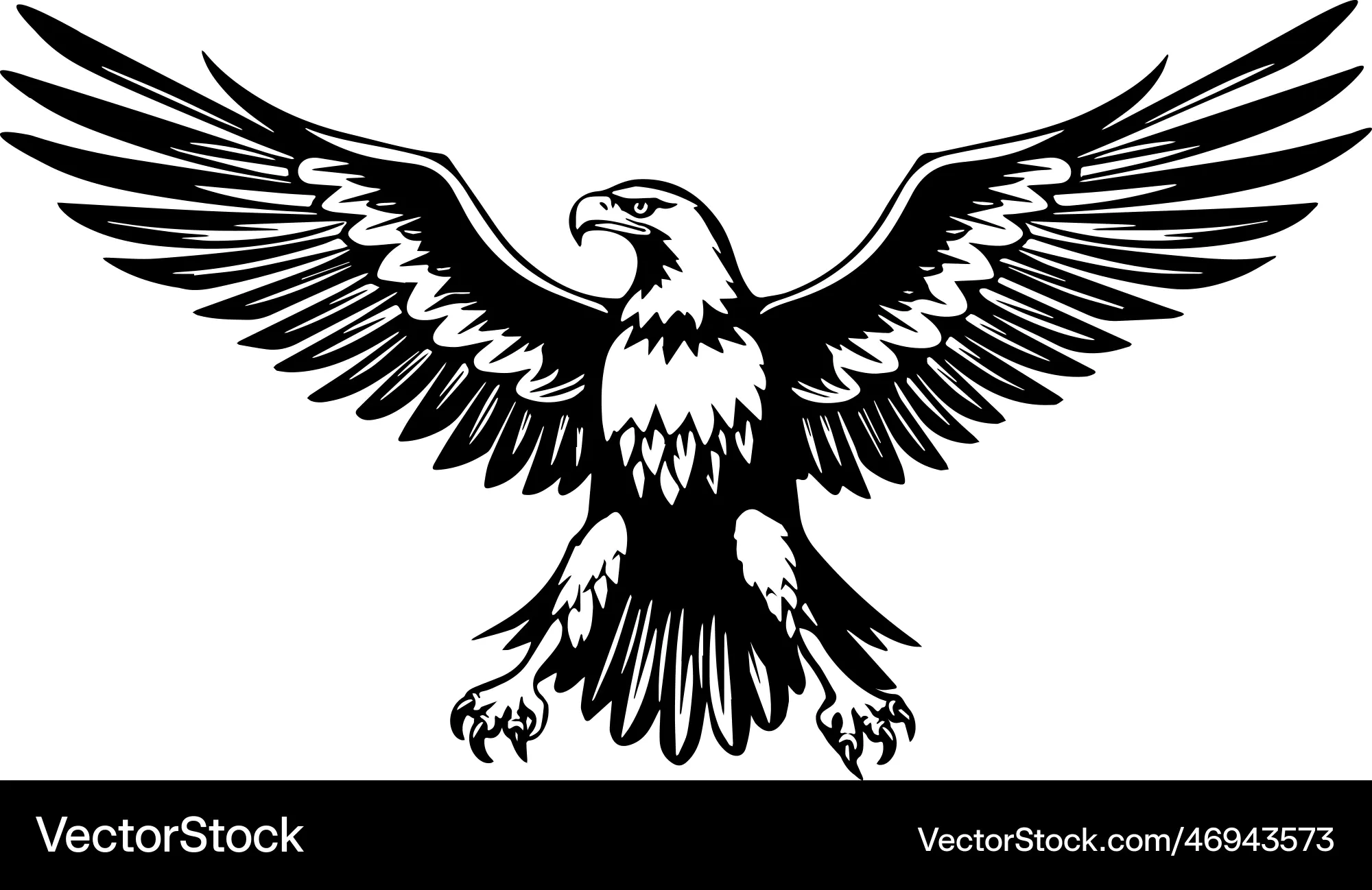 bald-eagle-in-drawing-stencil-royalty-free-vector-image
