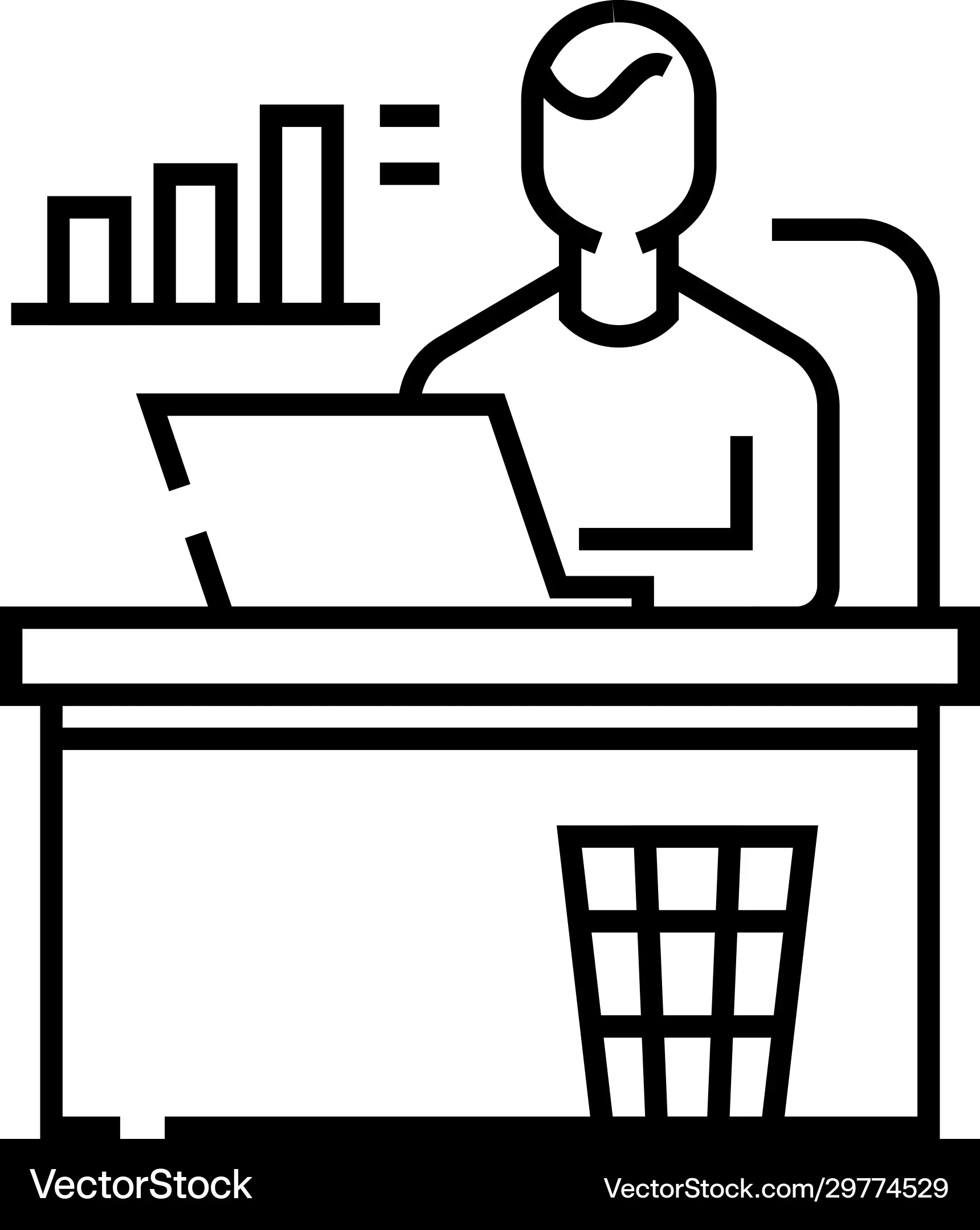 office worker Office worker line icon concept sign outline Vector Image