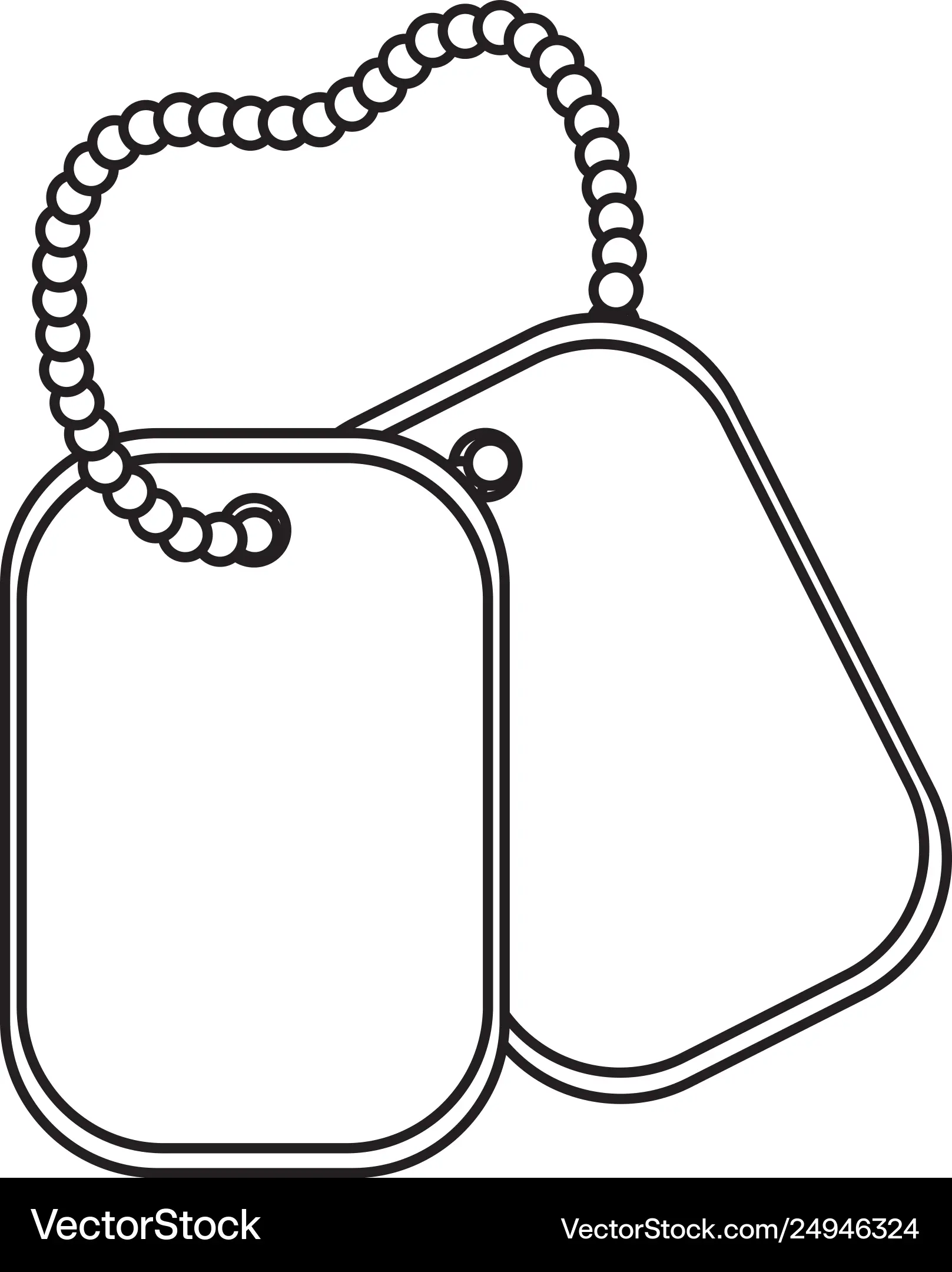 Dog tag plate black and white Royalty Free Vector Image