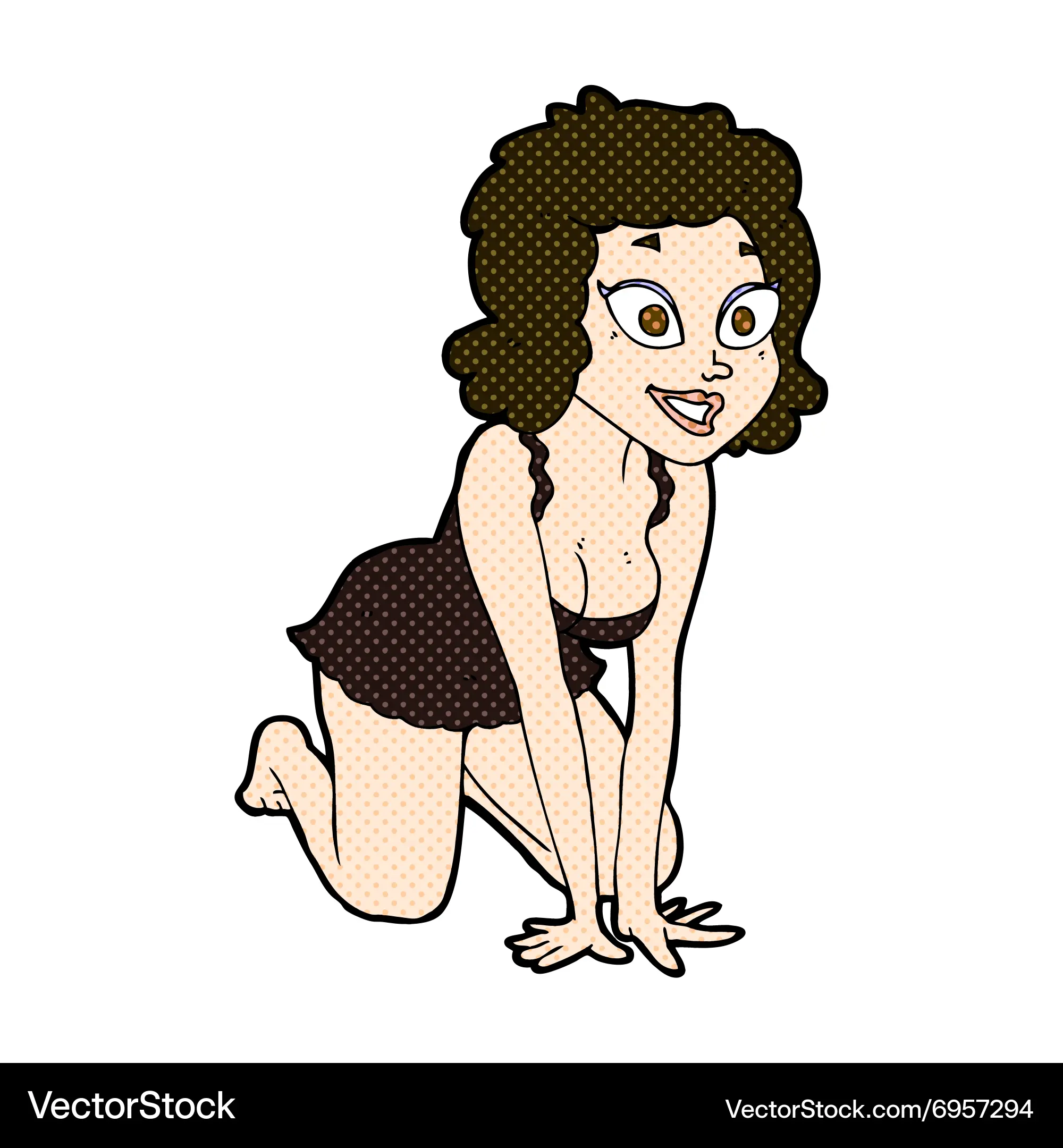 Comic cartoon funny sexy woman Royalty Free Vector Image