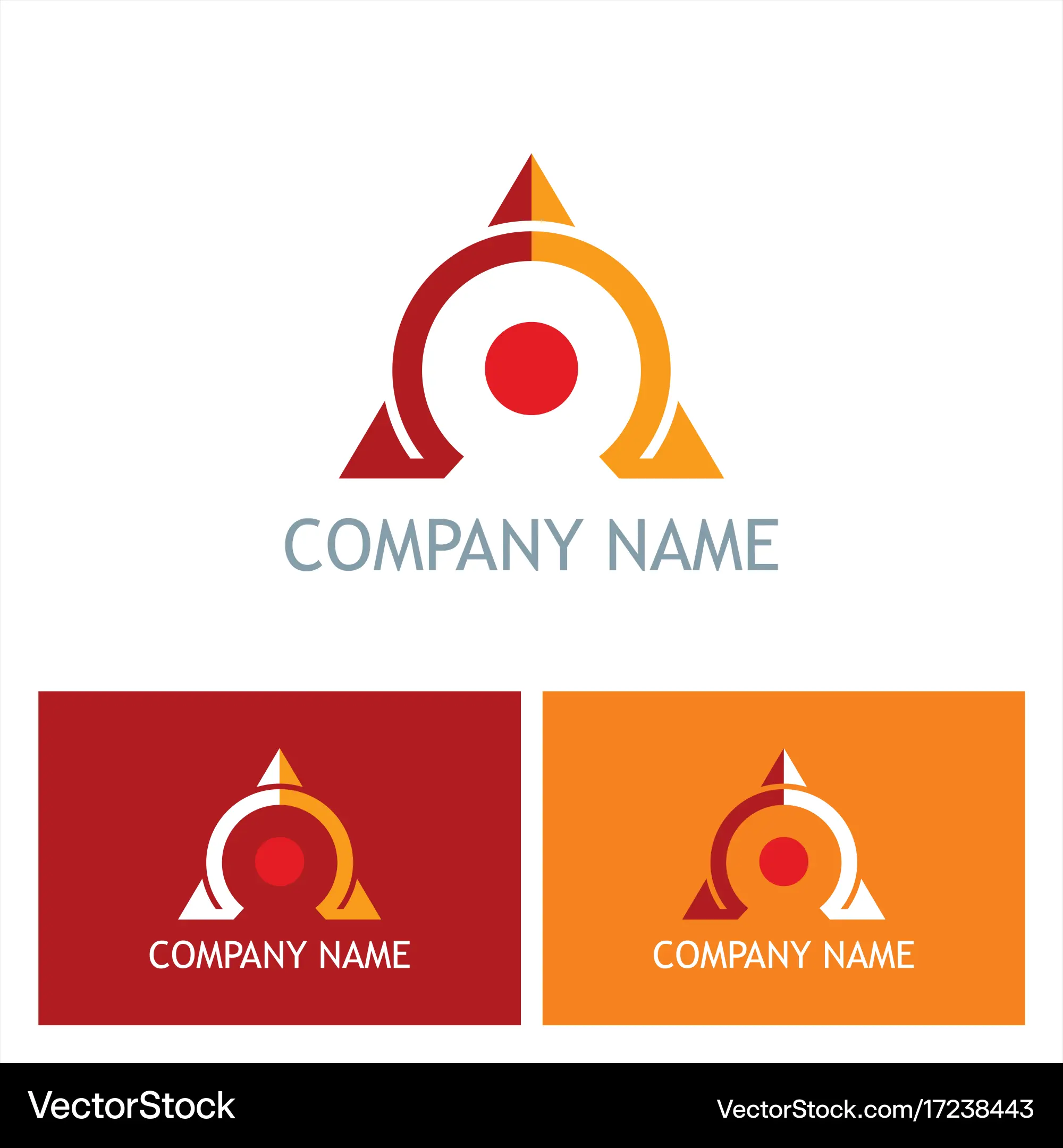 Omega triangle company logo Royalty Free Vector Image