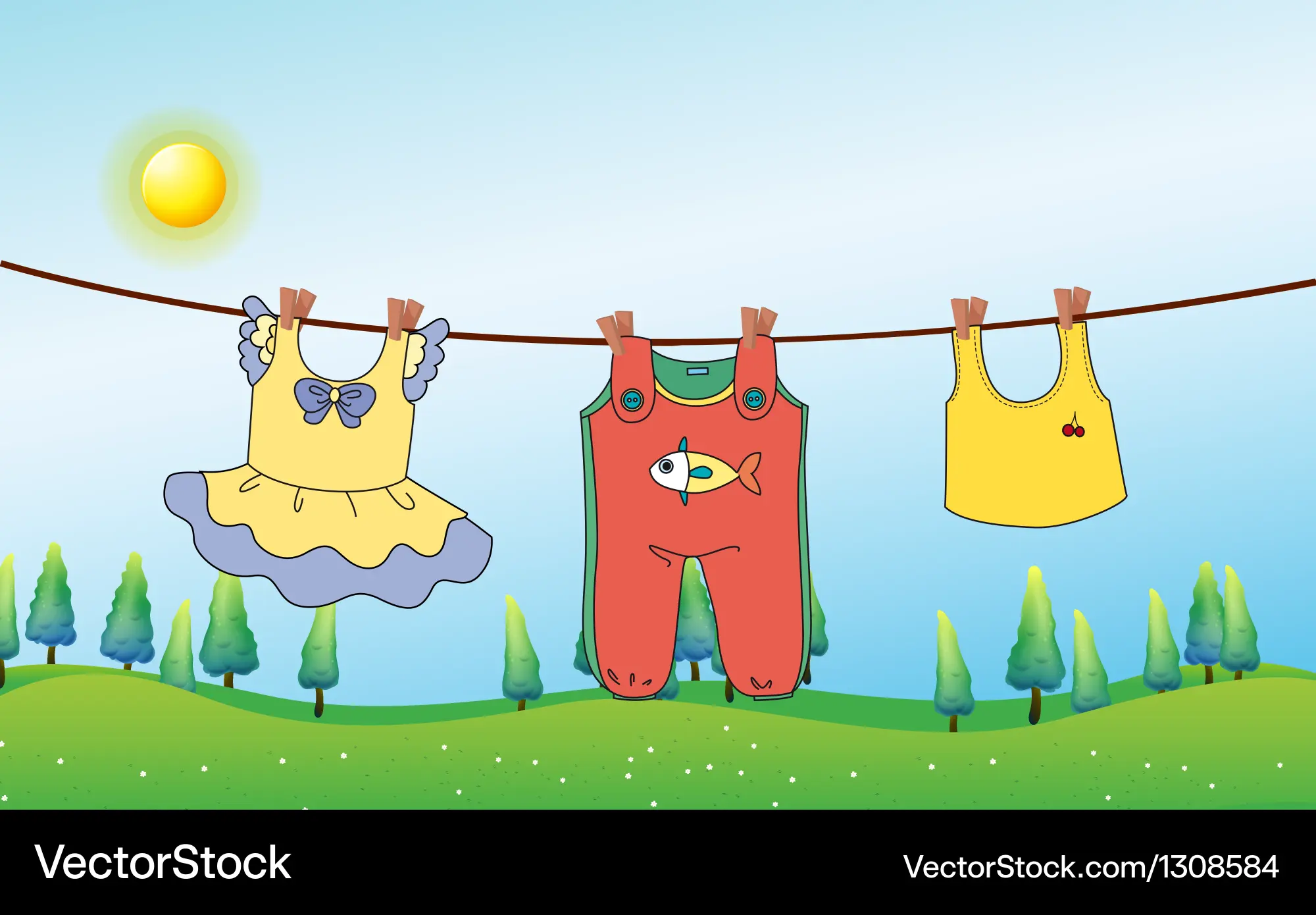 Hanging clothes in the sun sale