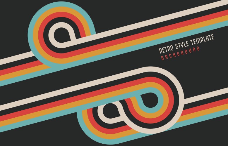 Retro Lines Pattern - Colorful Abstract vector image