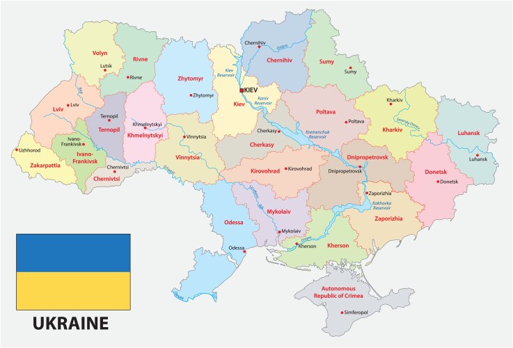 Administrative and political map ukraine vector image