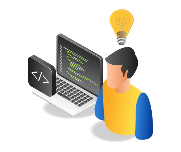 looking for new programming language ideas vector image