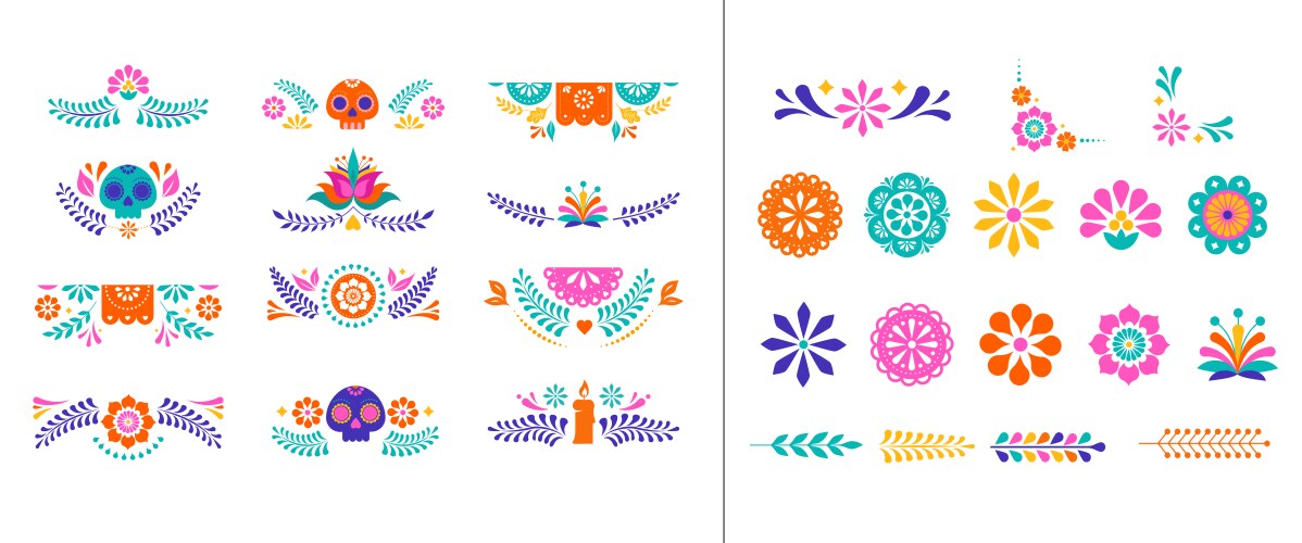 Mexican Fiesta Frames & Borders Vector Image