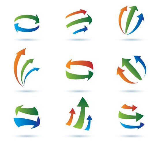 Collection of colour arrows Royalty Free Vector Image