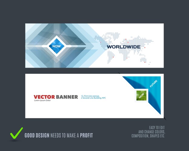Abstract set of modern horizontal website vector image