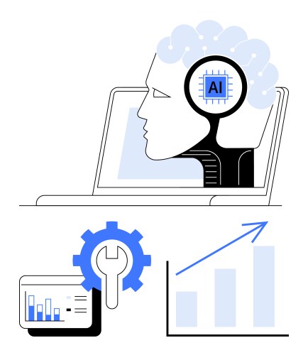 Artificial intelligence enhancing data analysis vector image