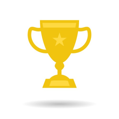 Trophy cup flat icon Royalty Free Vector Image