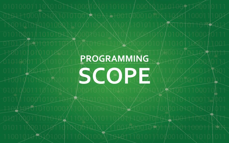 Programming scope concept white text vector image