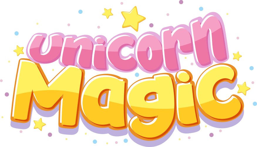 Unicorn magic logo in pastel color with star Vector Image