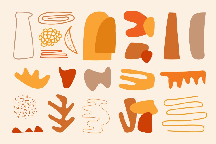 Hand drawn abstract shape collection Royalty Free Vector