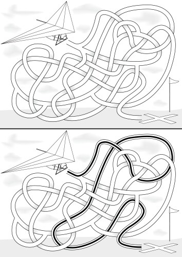 Hang gliding maze vector image