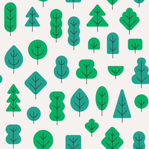 Seamless forest pattern with different shapes vector image