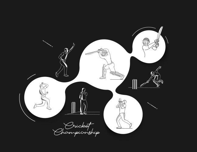 Abstract colorful pattern with batsman and bowler vector image