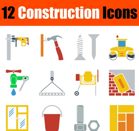 Construction worker icon set Royalty Free Vector Image