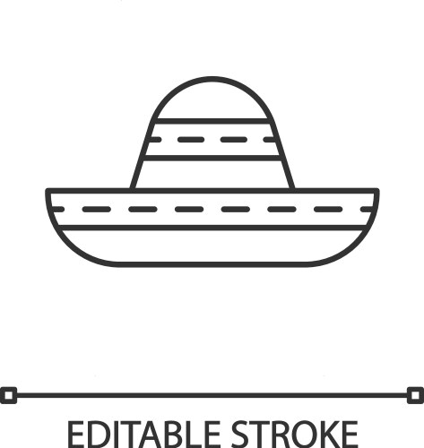 Sombrero linear icon traditional mexican hat wide Vector Image