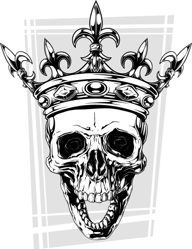 Royal Skull with Crown Vector Image