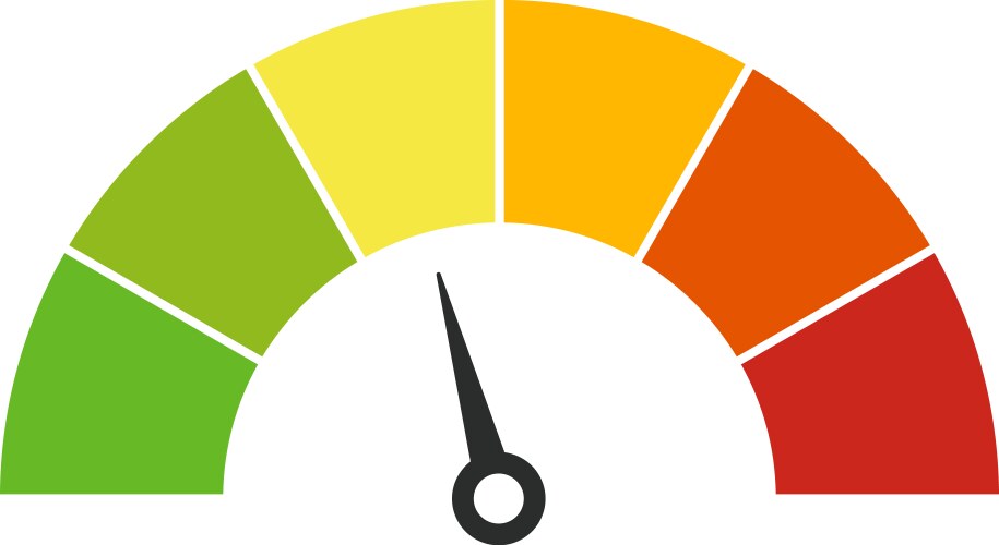 Speedometer meter with arrow for dashboard vector image
