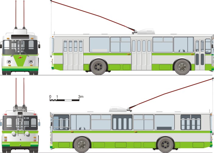 urban trolleybus isolated vector