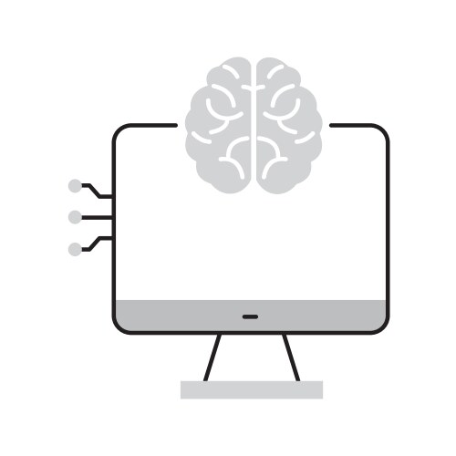 Artificial intelligence computing interface icon vector image
