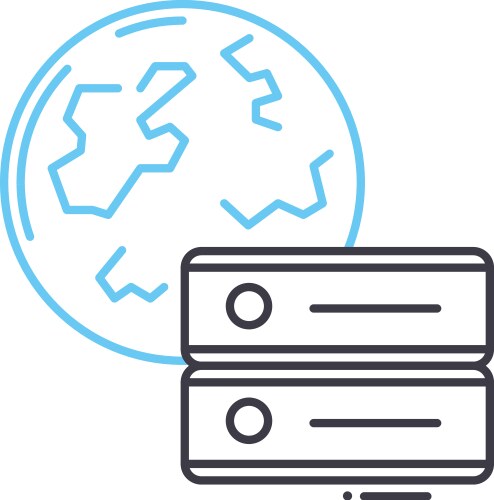 big data line icon outline symbol vector image