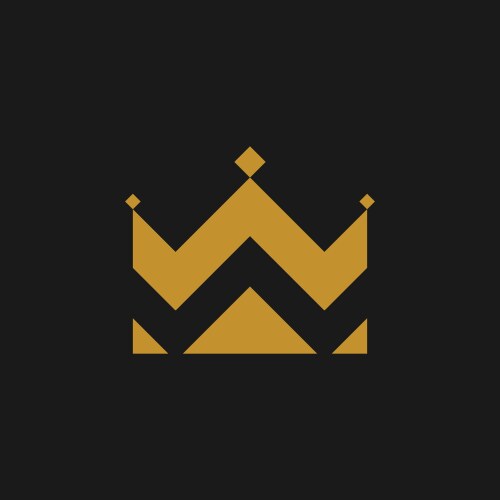 crown icon in flat style gold on black vector image vector image