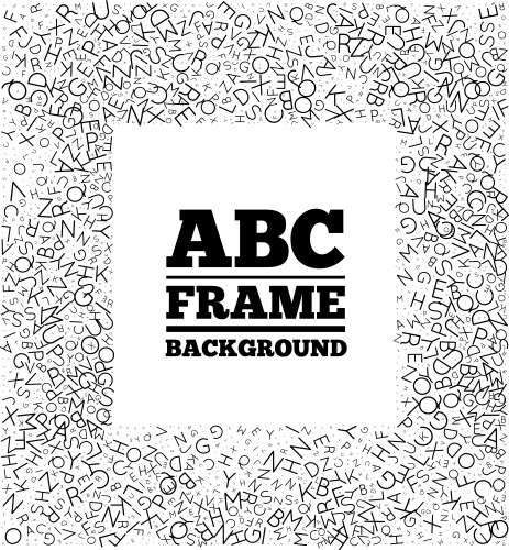 frame created from the letters of different sizes vector image vector image