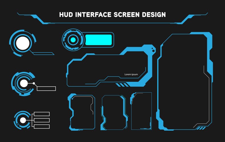 futuristic hud interface screen design digital vector image